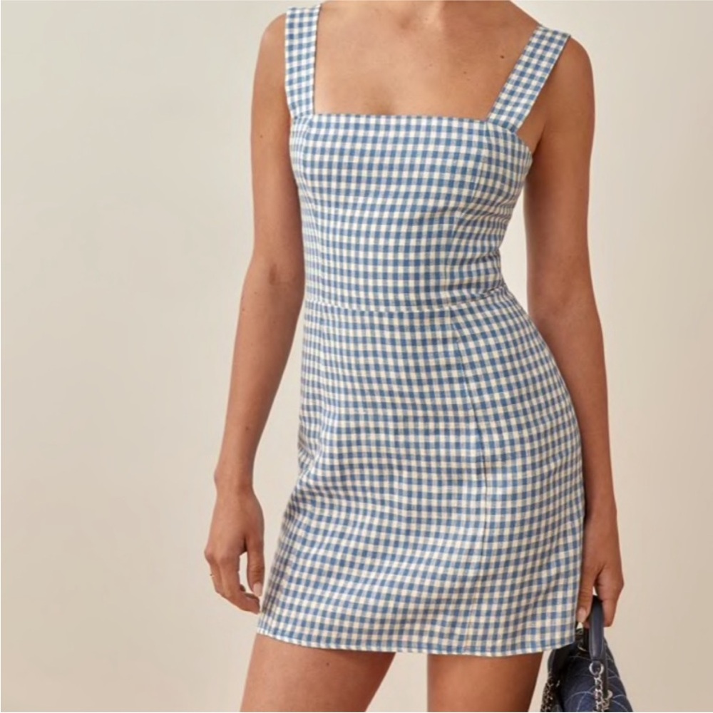 REFORMATION Brigitte Linen Dress Azure - NWT Size 2